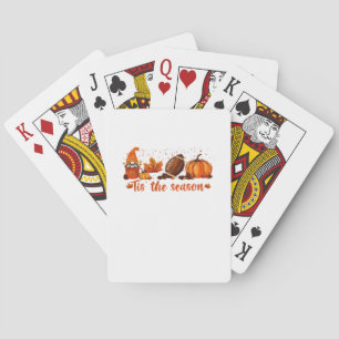 Tis The Season Fall Gnome Football Design Poker Cards