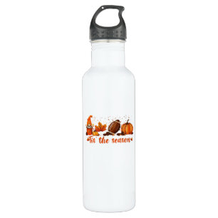 Tis The Season Fall Gnome Football Design Stainless Steel Water Bottle
