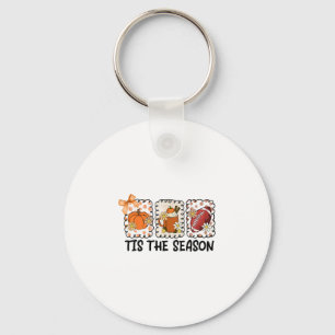 Tis The Season Fall Thanksgiving Pumpkin Spice Foo Keychain
