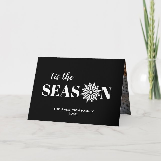 Tis' the Season |  Folded Holiday Photo Collage Card (Front)