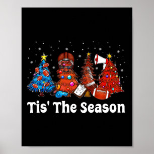 Tis The Season Football Christmas Ornaments For Ad Poster