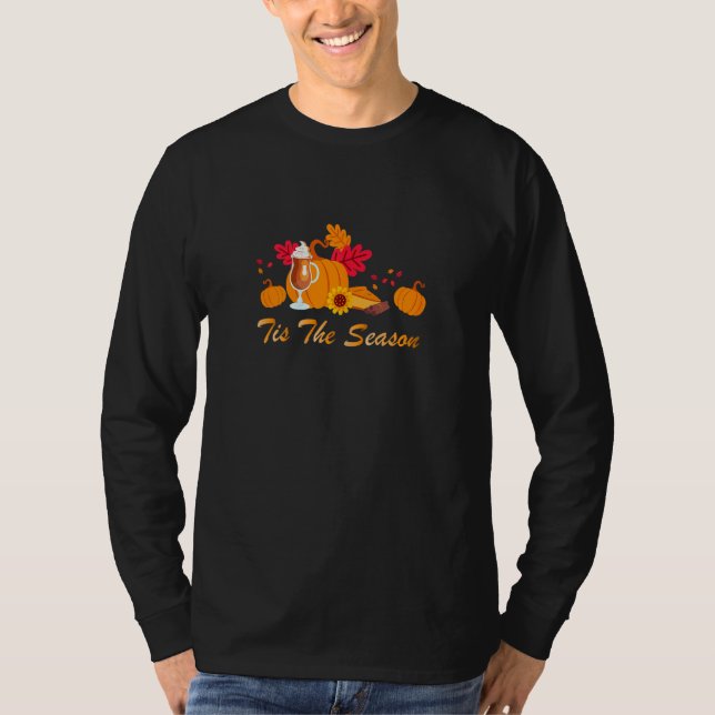 Tis The Season Football Coffee Latte Leaves Hello  T-Shirt (Front)