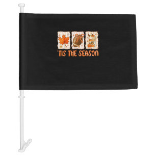 Tis The Season Football Halloween Thanksgiving  Car Flag