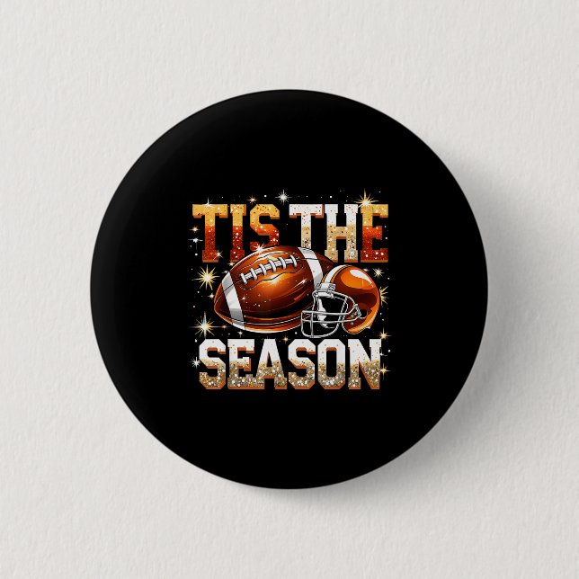 Tis The Season Football Lovers Helmet Srts Fan Gif Button (Front)