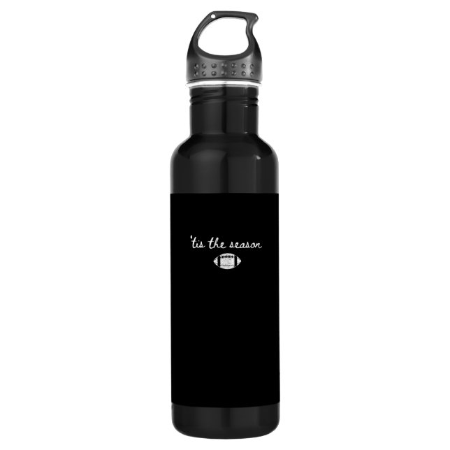 Tis The Season Football Mom Game Day Touchdown Sea Stainless Steel Water Bottle (Front)