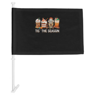 Tis The Season Football Pumpkin Spice Halloween Fa Car Flag