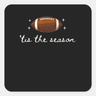 Tis The Season Football - Retro Football Game Day Square Sticker