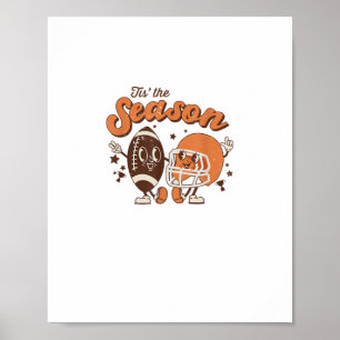 Tis The Season Football Retro Halloween Creative S Poster