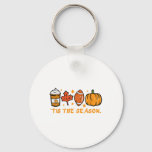 Tis The Season Footbyll Fall Pumpkin Spice Men Wom Keychain
