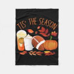Tis The Season Footbyll Pumpkin Thanksgiving Athle Fleece Blanket