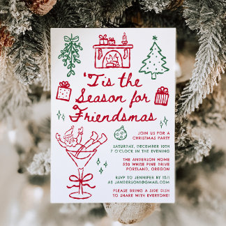 'Tis the Season For Friendsmas Christmas Party Invitation