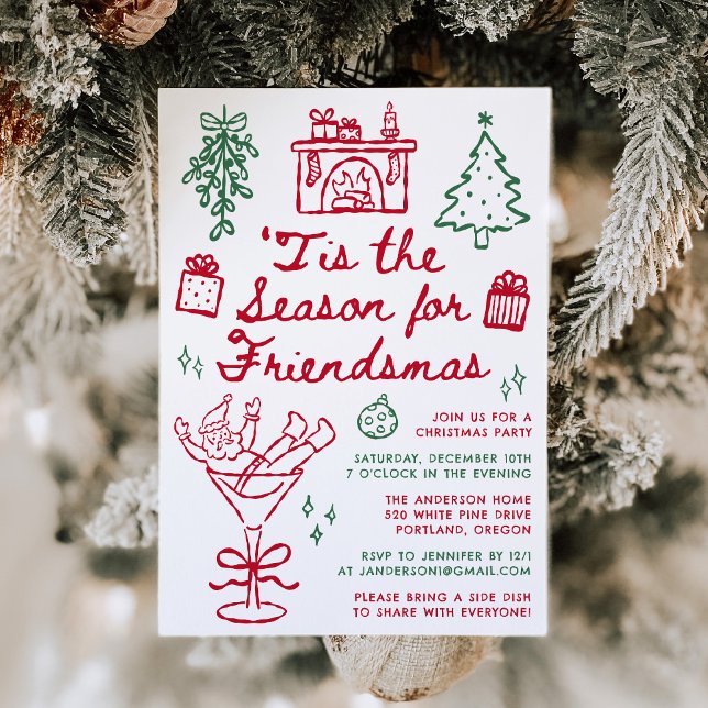 'Tis the Season For Friendsmas Christmas Party Invitation (Creator Uploaded)