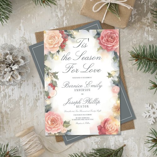 Tis the Season for Love Winter Christmas Wedding Invitation