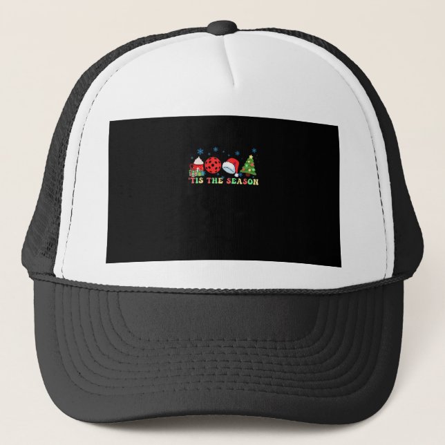 Tis The Season For Pickleball Iii Modern Aesthetic Trucker Hat (Front)