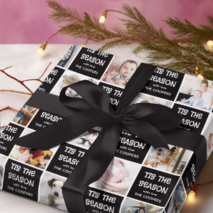 Tis the Season Fun Photo Grid Christmas Gift Wrapp Wrapping Paper