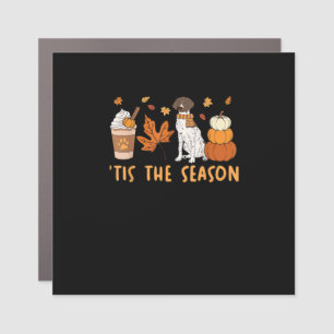 Tis The Season German Shorthaired Dog Fall Pumpkin Car Magnet