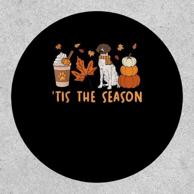 Tis The Season German Shorthaired Dog Fall Pumpkin Patch (Front)