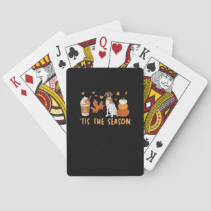 Tis The Season German Shorthaired Dog Fall Pumpkin Poker Cards