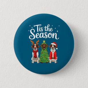 Tis The Season German Shorthaired Inter Christmas Button