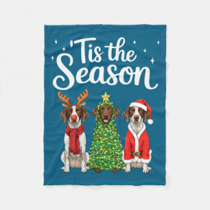 Tis The Season German Shorthaired Inter Christmas Fleece Blanket