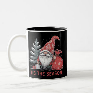 Tis The Season Gnome Christmas Holiday Winter Two-Tone Coffee Mug
