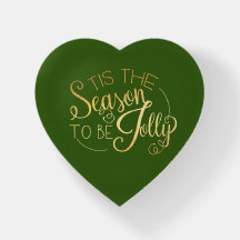 ‘‘Tis the Season” Gold Script Green Elegant Modern