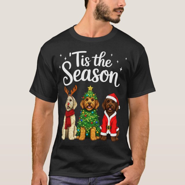 Tis The Season Goldendoodle Christmas Santa Doodle T-Shirt (Front)