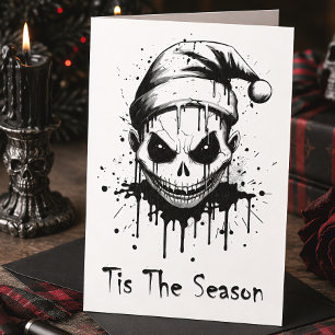 Tis The Season Gothic Skull Horror Christmas Holiday Card