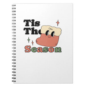 Tis The Season Groovy Retro Vintage Christmas Matc Notebook