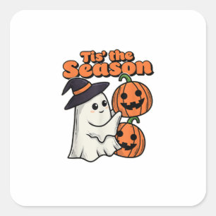 Tis The Season Halloween Costume Witch Hat Square Sticker
