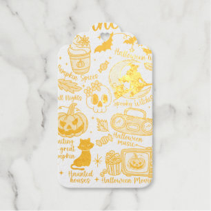 'Tis the season Halloween Doodles Foil Gift Tags