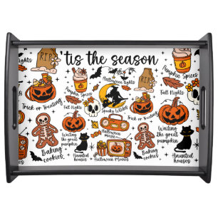 'Tis the season Halloween Doodles Serving Tray