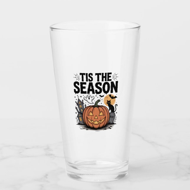 Tis the Season Halloween Glass (Front)