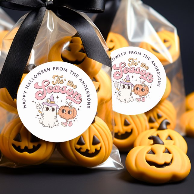 Tis the Season Halloween Groovy Treat Bag Sticker (Creator Uploaded)