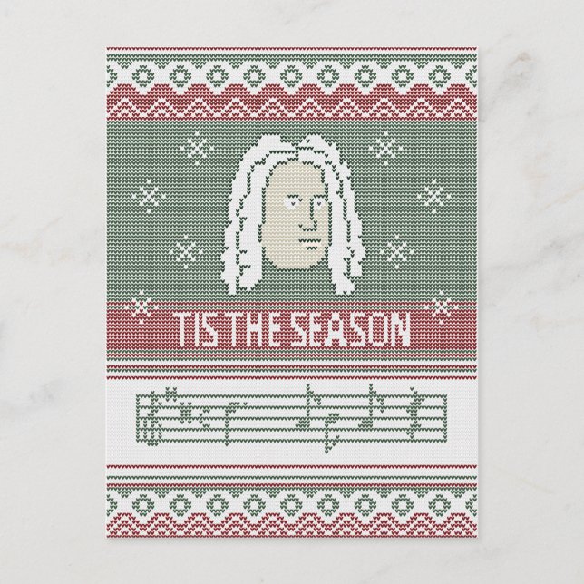 Tis the season Handel Messiah faux knitted Postcard (Front)
