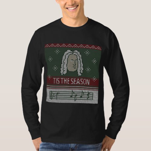 Tis the season Handel Messiah faux knitted shirt