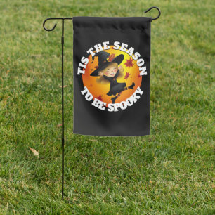 Tis the Season Happy Witch Garden Flag