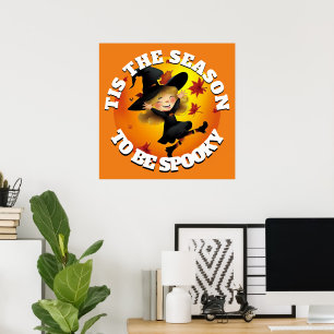 Tis the Season Happy Witch Poster