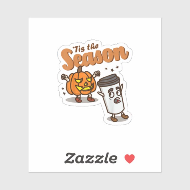 Tis The Season Hate Pumpkin Spice Latte Halloween  Sticker (Sheet)