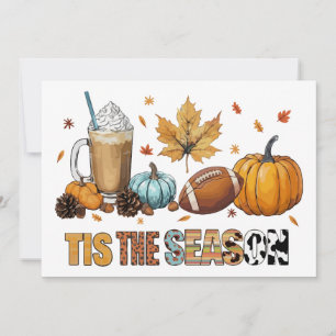 Tis the Season Herbstzeit mit Football und Kaffee Invitation