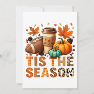 Tis the season Herbstzeit mit Football und Kaffee Invitation