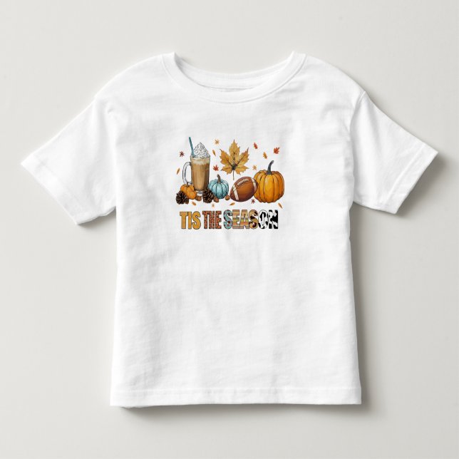 Tis the Season Herbstzeit mit Football und Kaffee Toddler T-shirt (Front)