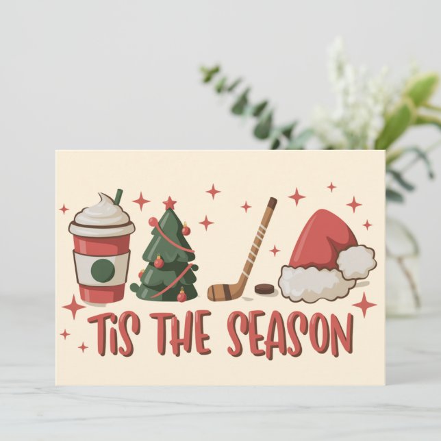 Tis The Season Hockey Winter Sports Holiday  (Standing Front)