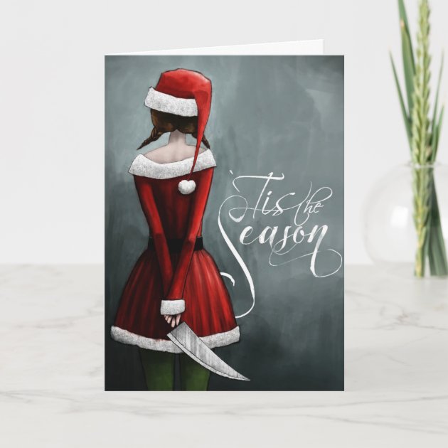 Divertente biglietto di Natale con scritta Tis The Season