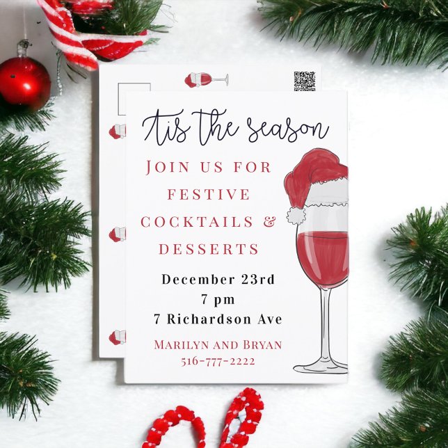 Tis the Season Holiday Cocktail Party Postcard (Creator Uploaded)