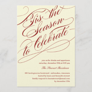 Tis The Season Holiday Party Invitations - Red