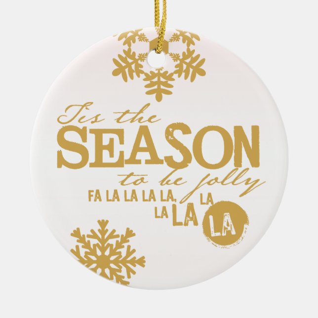Tis the Season Holiday Personalized Ornament (Front)
