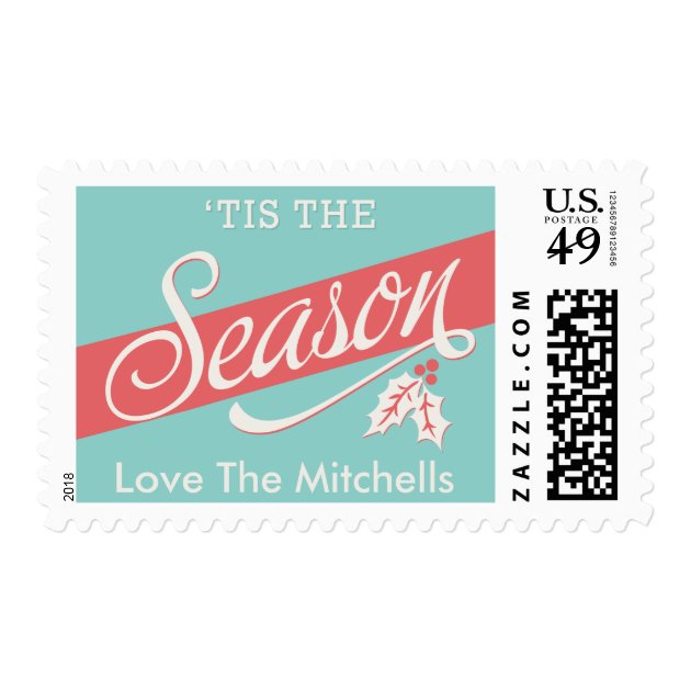Tis The Season Holiday Postage Stamp
