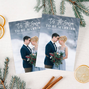 tis the season holiday wedding announcement