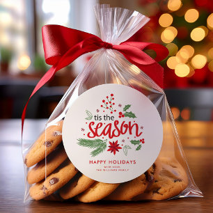 "Tis The Season" Holidays Custom Classic Round Sticker